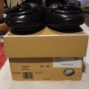 Michael Kors Black Leather Loafers for Women